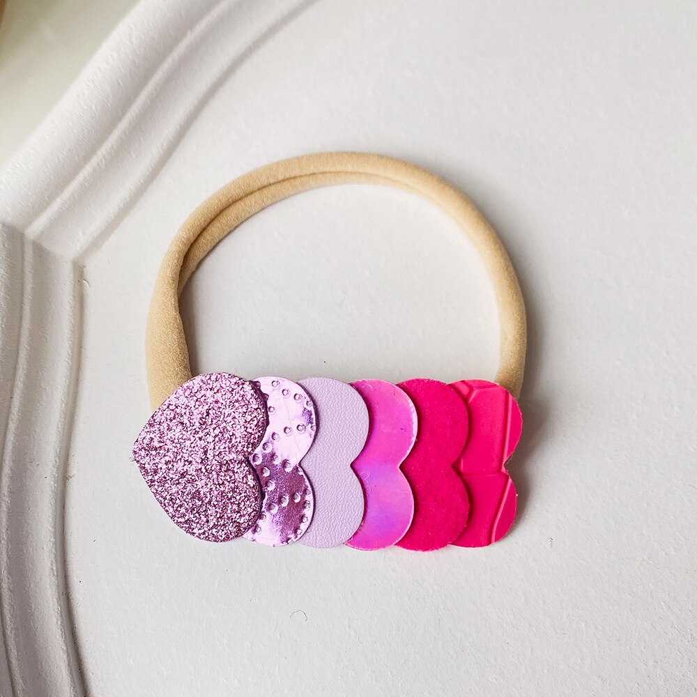 Kidsbows 1 mảnh Trái tim ngọt ngào Long lanh cho bé Băng đô trẻ sơ sinh Nylon đàn hồi Dây buộc tóc cho trẻ mới biết đi Băng đô cài tóc Băng đô cho trẻ em Phụ kiện