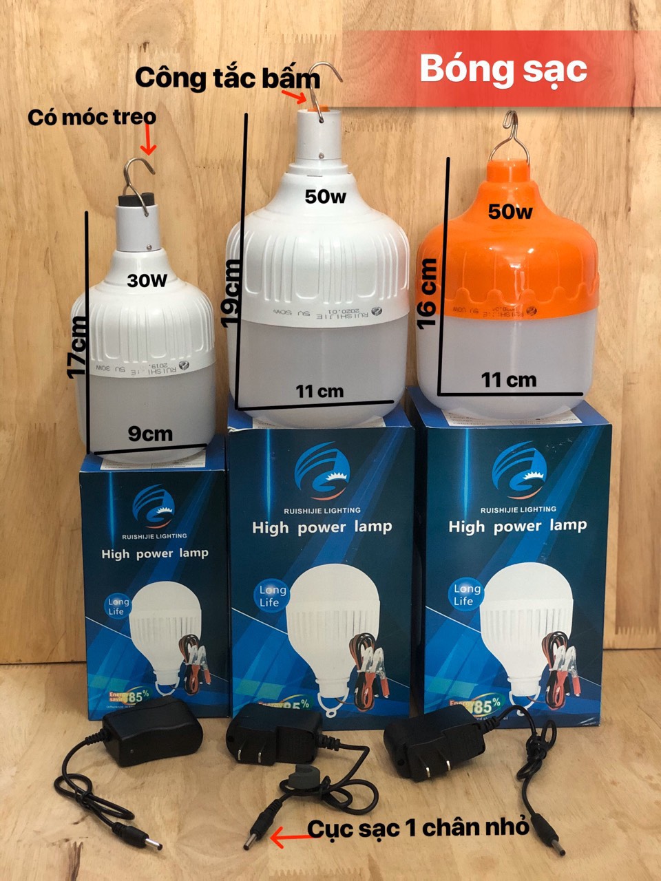 Bóng Đèn Led Tích Điện Thông Minh