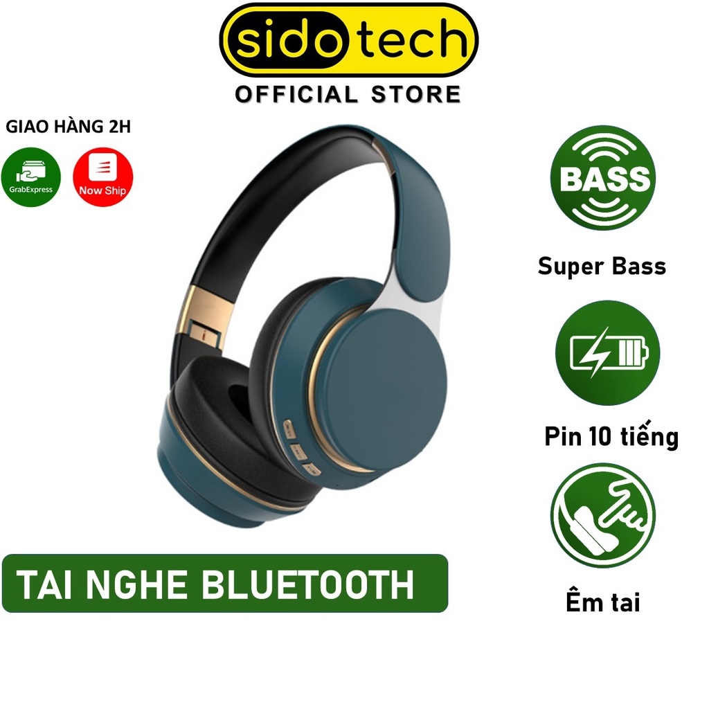 Tai nghe chụp tai bluetooth không dây SIDOTECH S70 pin trâu chống ồn chơi