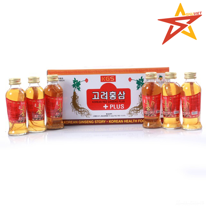 COMBO 10 Chai Nước Nhân Sâm Có Củ KGS Hàn Quốc