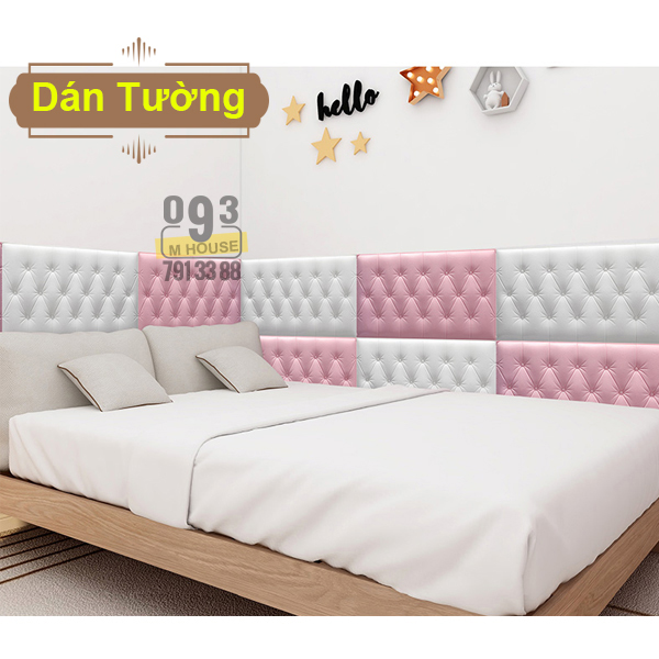 Miếng Xốp Dán Tường 3D Chống Va Chạm, Tấm Dán Tường 3D Nệm Đệm Cho Đầu Giường Trang Trí Phòng Ngủ