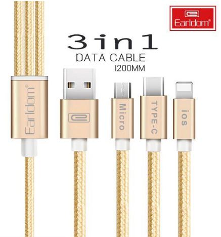 Cáp sạc BỌC DÙ 3IN1 Earldom IMC-028