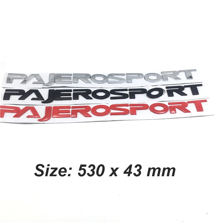Tem chữ nổi PAJERO SPORT dán trang trí nắp Capo xe Mitsubishi Pajero Sport