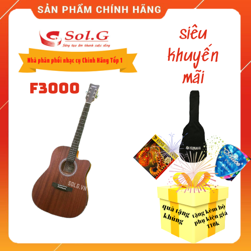 Đàn Guitar Acoustic Yamaha F3000 màu Nâu gỗ Cao cấp