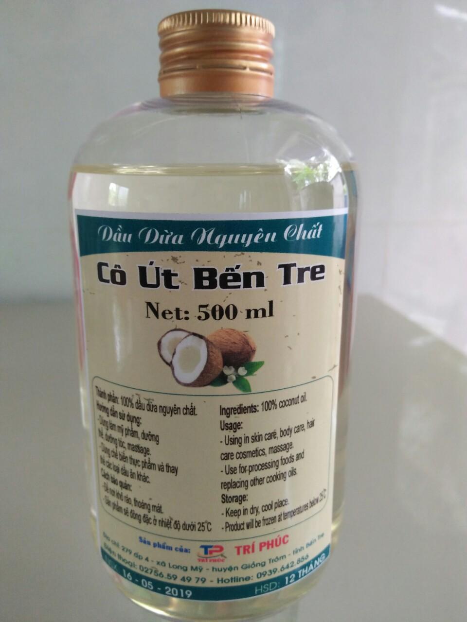 Dầu dừa Cô Út Bến Tre chai 500ml
