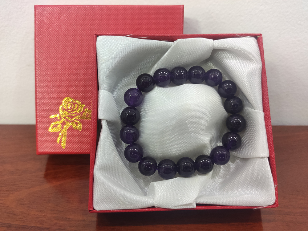 [HCM]Vòng tay phong thủy thạch anh tím 10 ly (Đá Myanmar)