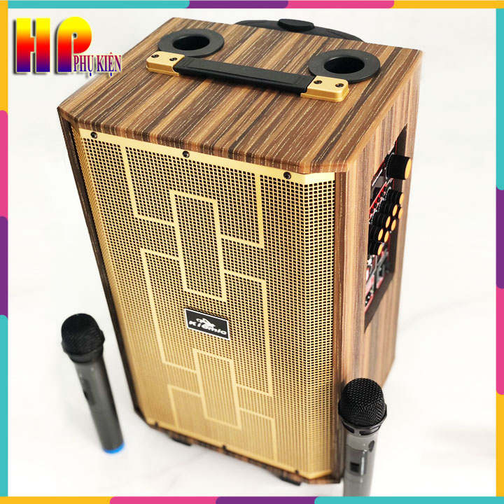 Loa kéo hát karaoke k89 new 2024 tặng kèm 2 micro không dây