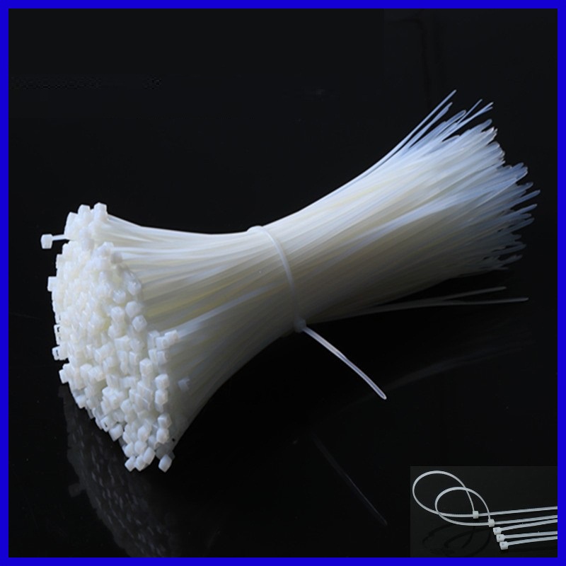 Dài 10cm - Bịch 100 dây thít nhựa, lạt nhựa, dây rút màu trắng
