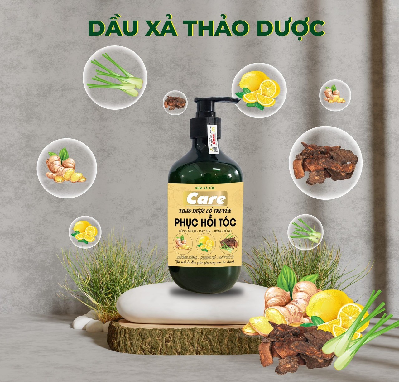 Combo Gội & Xả Thảo Dược 500ml Sạch Tóc