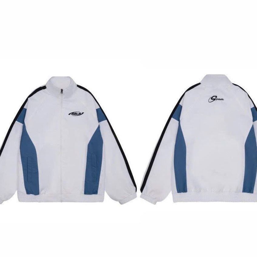 Áo khoác dù symbolic logo thêu phối thân chạy sọc vải dù 2 lớp unsiex form rộng năng động cá tính siêu hot - tp833