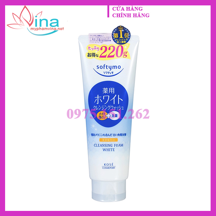 SỮA RỬA MẶT KOSE SOFTYMO CLEANSING GEL WHITE 210GR
