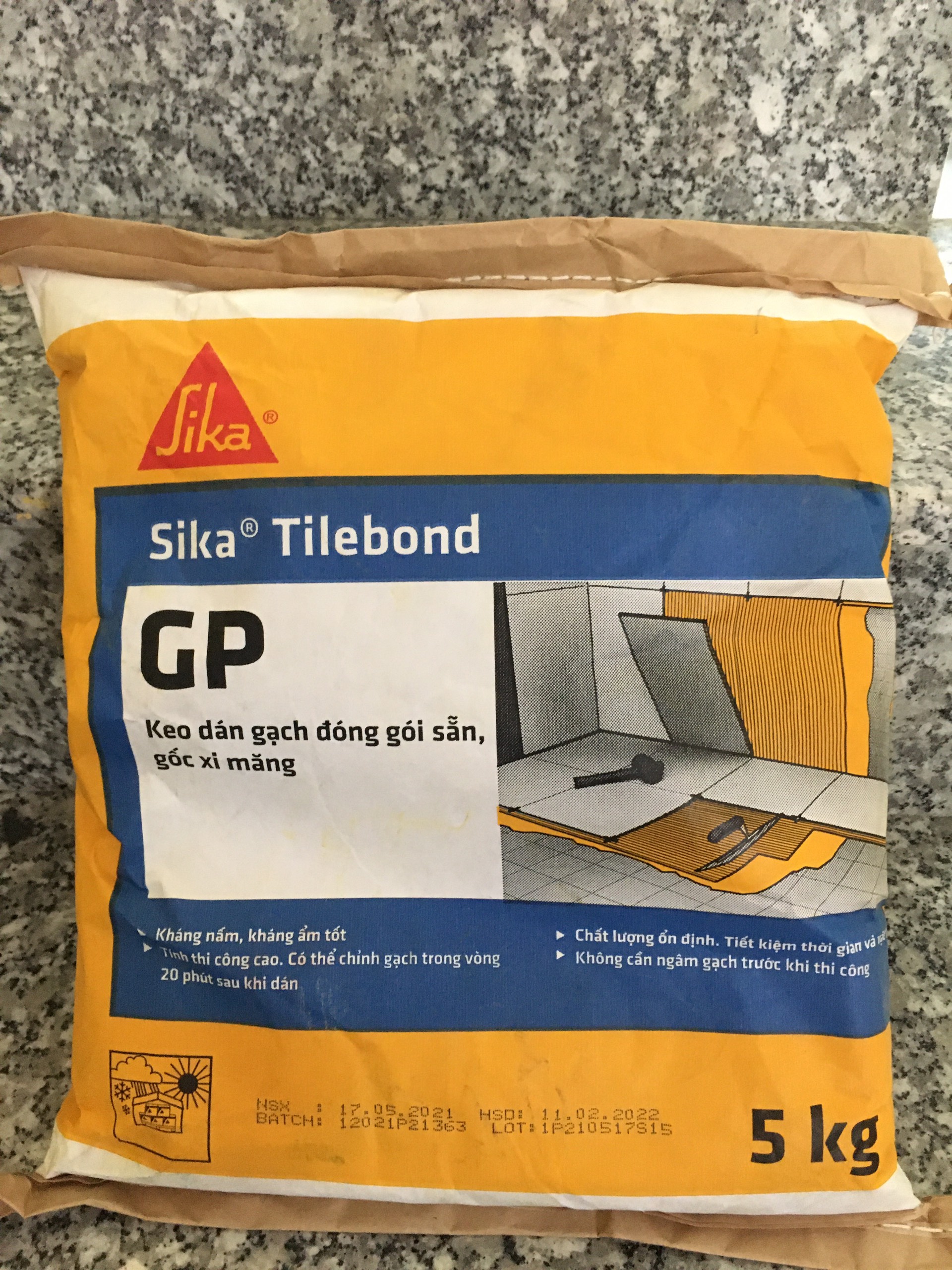 Keo dán gạch _  Sika Tilebond GP - 5kg _ SIKA THẾ VŨ