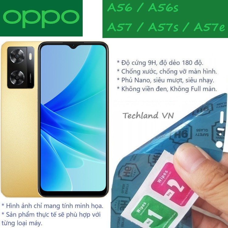 Cường Lực Phủ Nano Oppo A56 / A56s / A57 / A57s / A57e 4G / 5G - Trong Suốt, Không Full Màn, Không Viền Đen