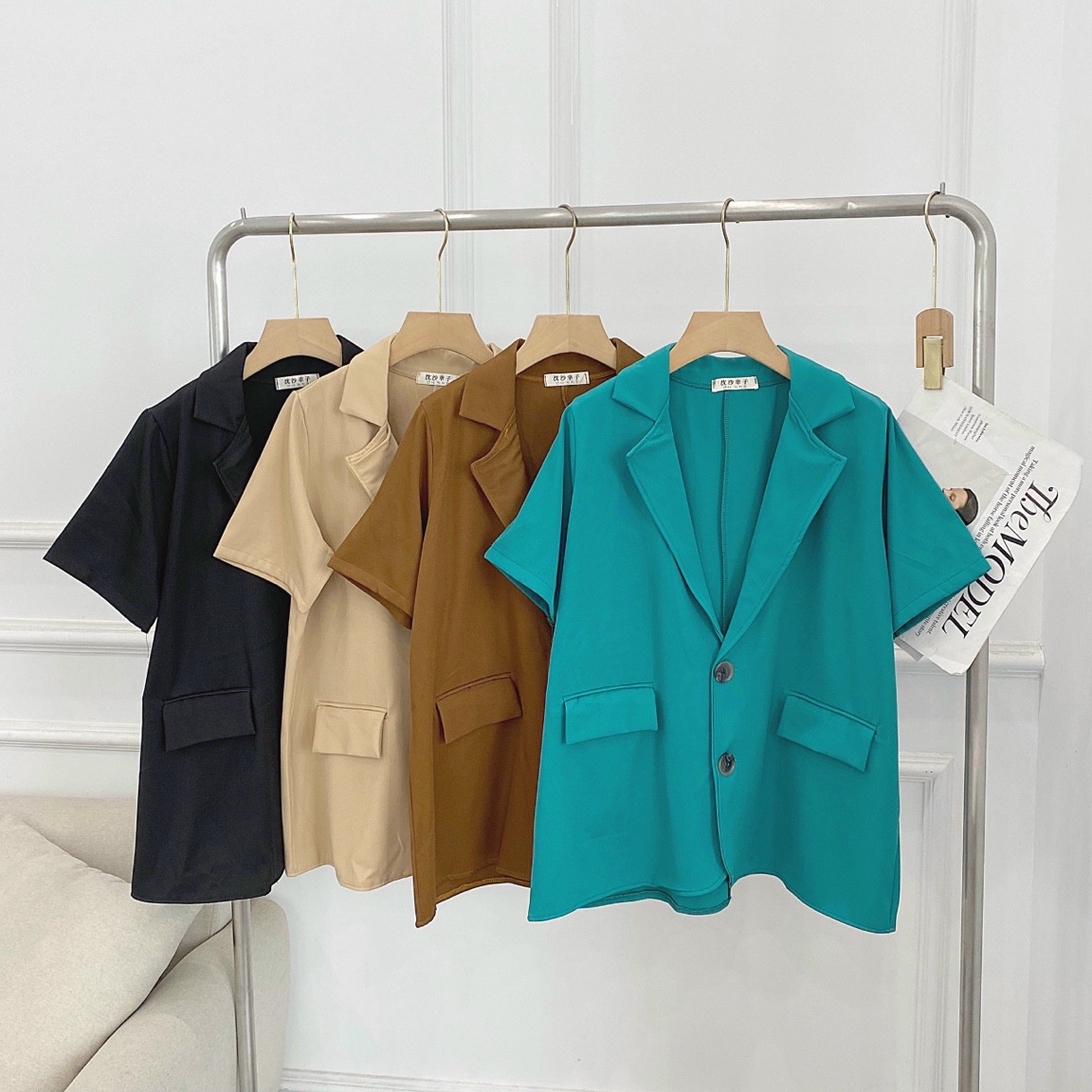 Áo Khoác Nữ Blazer 1 Lớp Tay Ngắn