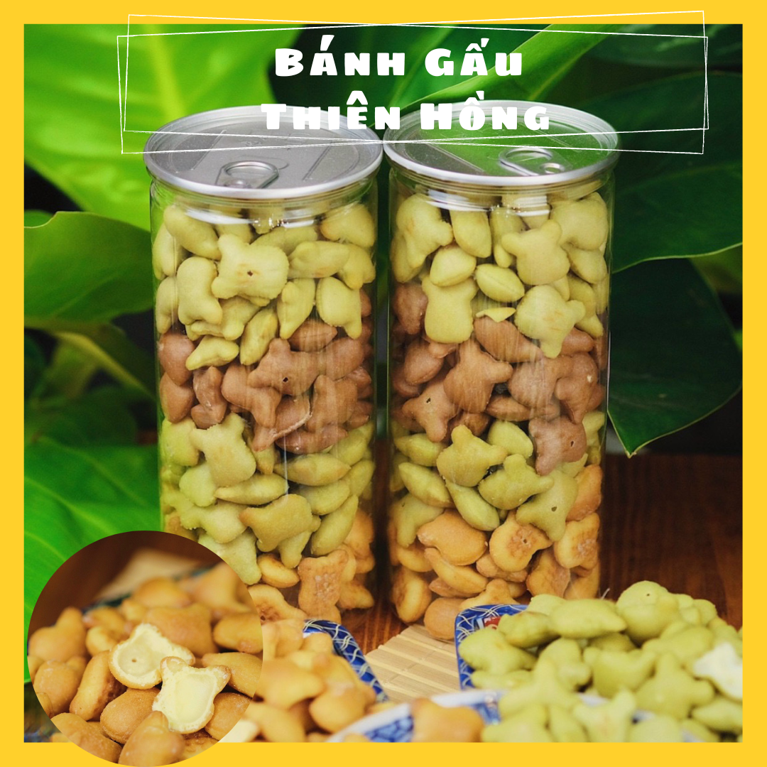 Bánh Gấu Nhân Kem Sữa, Chùm Ngây, Socola 250gr - Shop Mẹ Bắp [Bánh Tuổi Thơ]