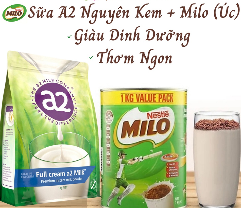 Sữa bột Milo ÚC 1kg - Tăng trưởng chiều cao cho bé (Date mới nhất)