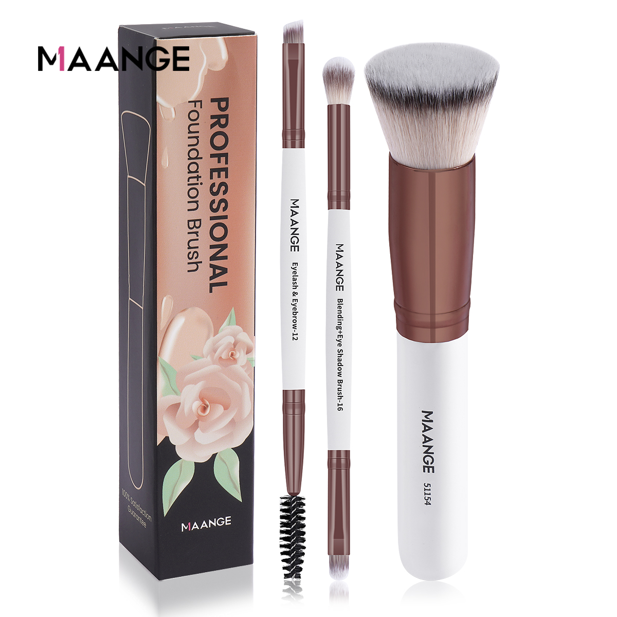 Bộ 3 Cọ Trang Điểm MAANGE Cọ Mắt, Phủ, Nền