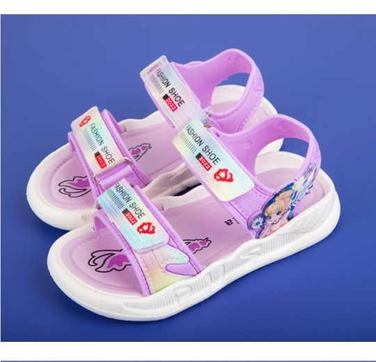 Dép xăng đan sandal quai hậu cao su cho bé gái hình công chúa elsa shoes for kids