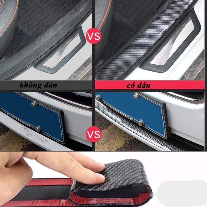 Miếng dán vân cacbon 5cm chống xước ô tô