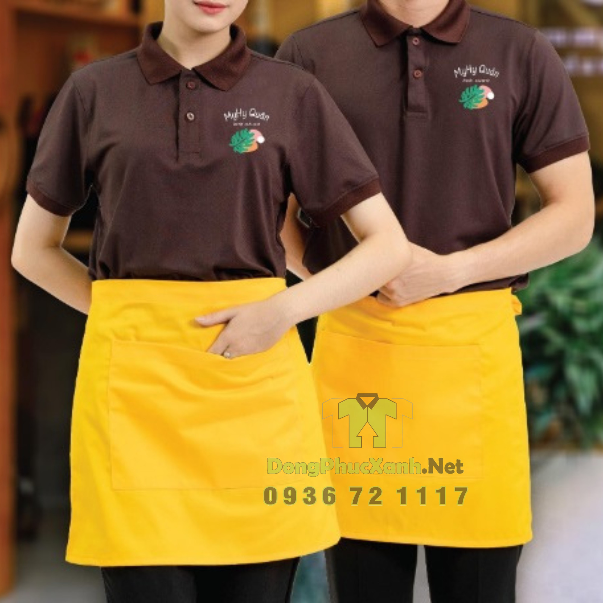 Tạp Dề Phục Vụ Màu Đỏ Chất ĐẸP - Làm đồng phục