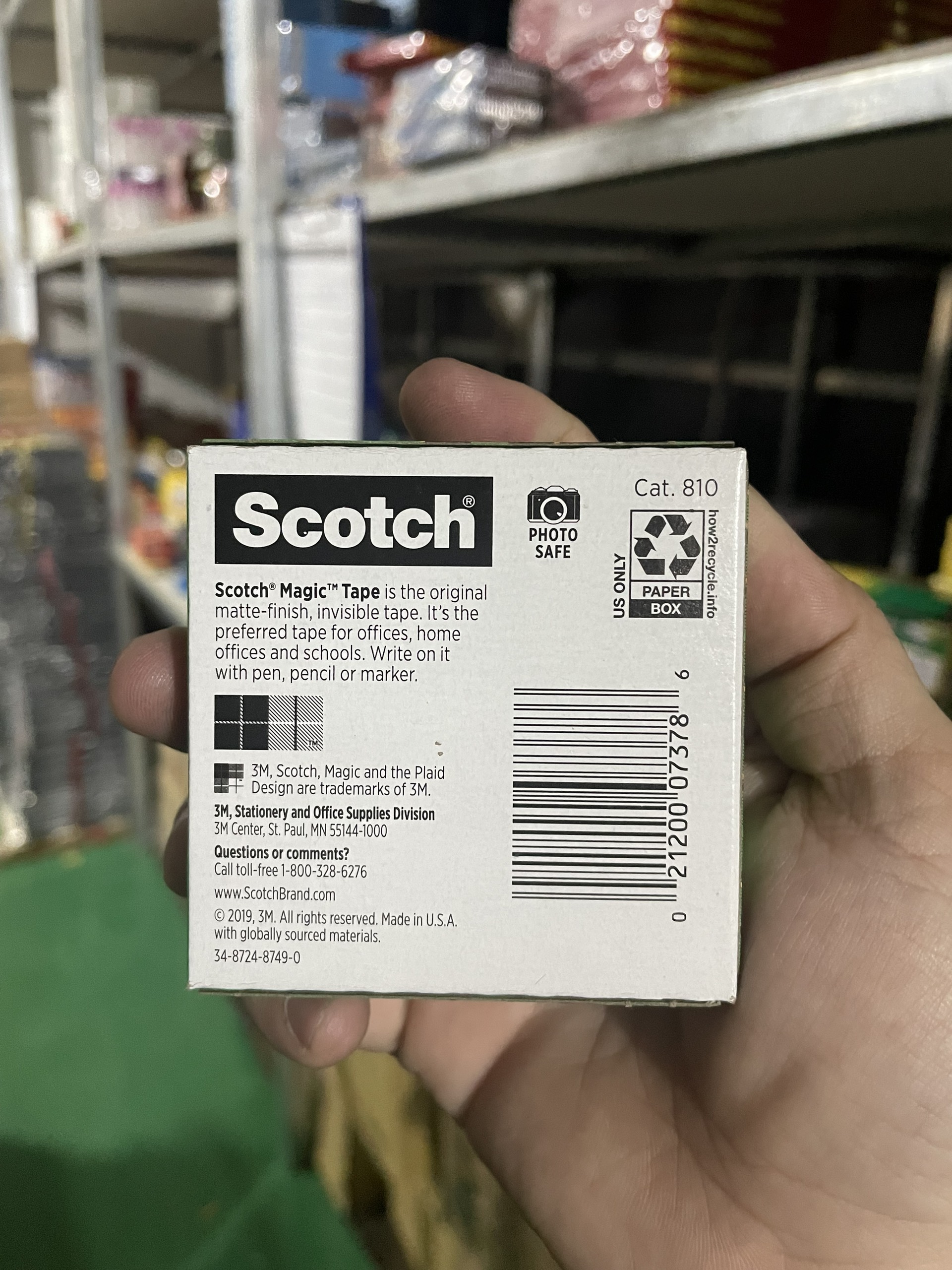 Băng keo dán tiền 3M Scotch Magic 3/4 in