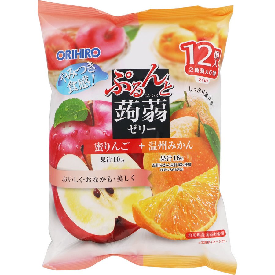 THẠCH RAU CÂU TRÁI CÂY ORIHIRO NHẬT BẢN (TÚI 12 GÓI THẠCH NHỎ)