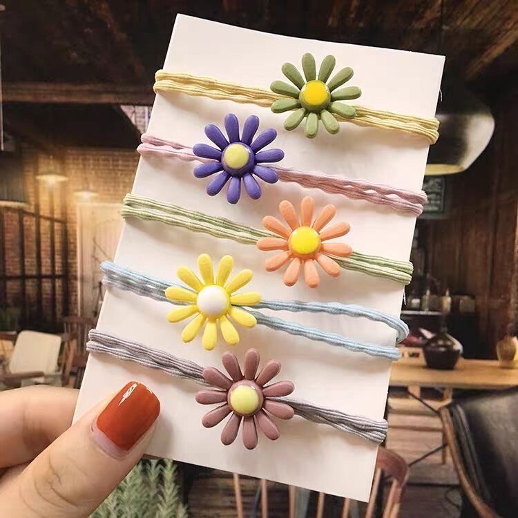 Dây buộc tóc, cột tóc hoa cúc siêu cute
