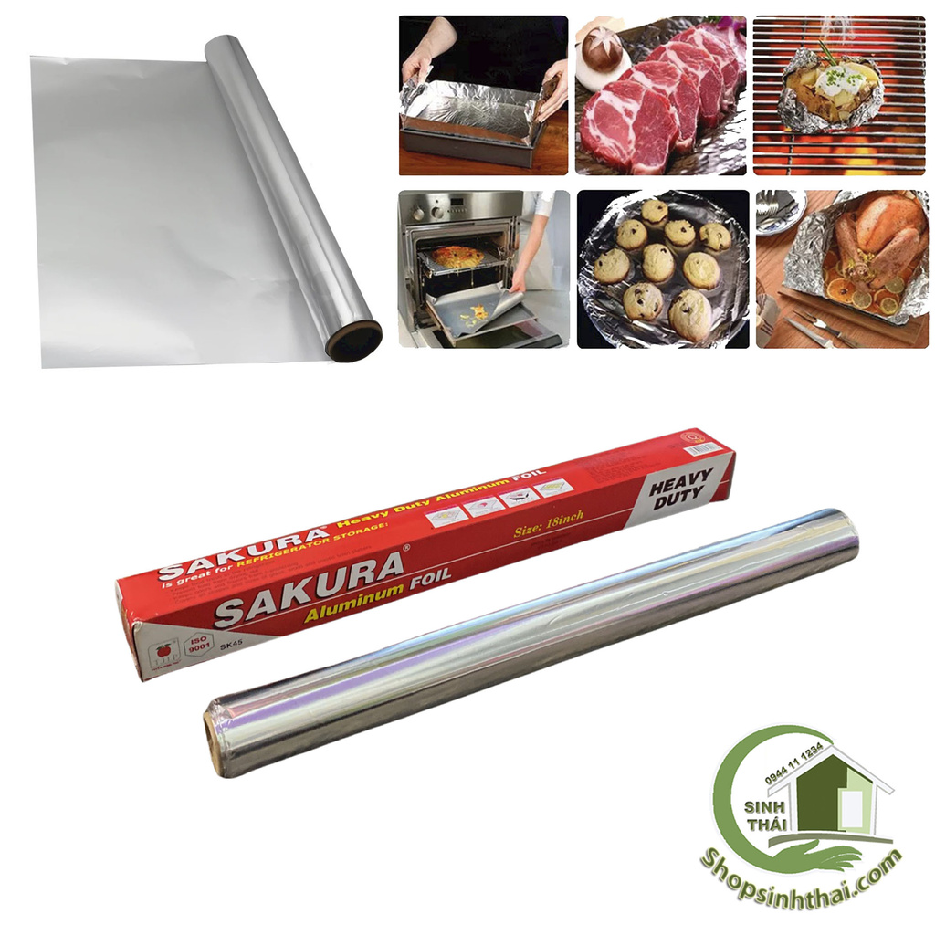 Giấy bạc nướng thịt cá cuộn 5 mét x khổ 45cm