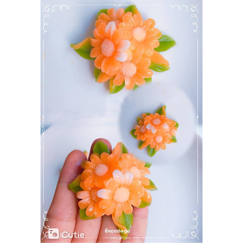 Khuôn silicon làm rau câu làm bánh 4d mẫu chùm hoa cúc