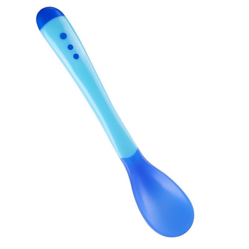 Thìa ăn dặm silicon báo nóng cho bé {Thìa báo nóng cho bé} {Thìa ăn dặm cho bé}