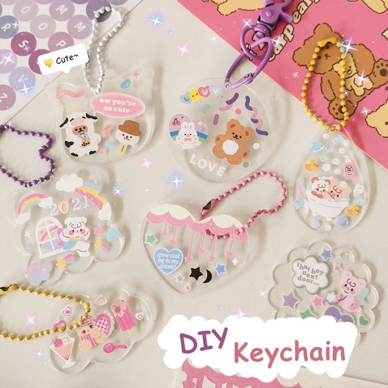 [MK06] DIY Keychain móc khóa acrylic tự trang trí dễ thương