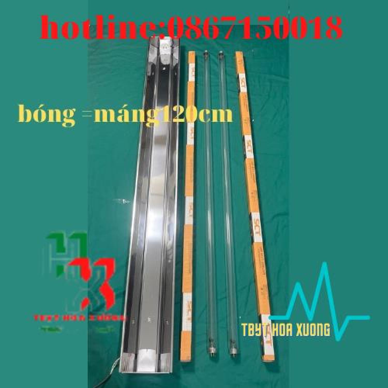 Đèn Cực Tím , Đèn Diệt Khuẩn Không Khí , Đèn UV ( Com Bo Máng + Bóng UV 120cm )