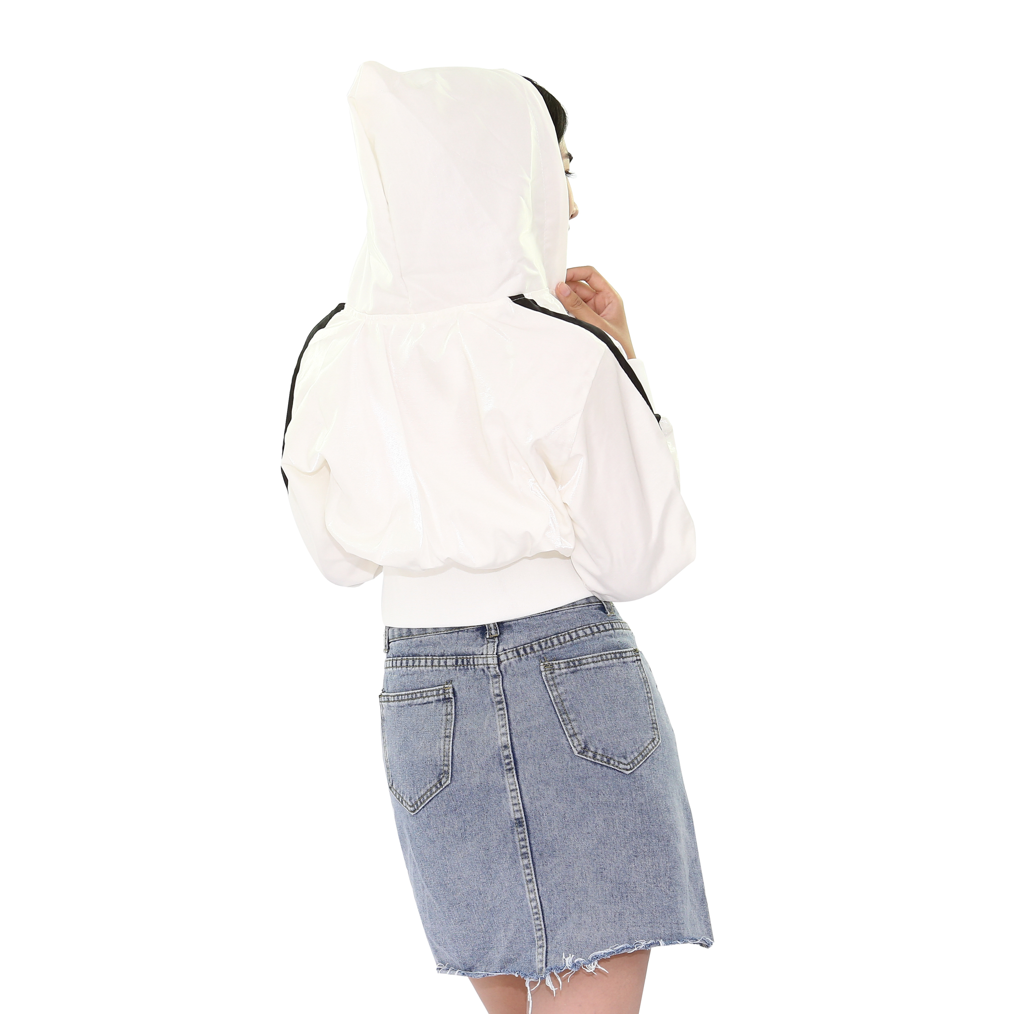 [HCM]Áo Khoác Phi Xà Cừ Form Lửng Phối Nón Style Cá Tính