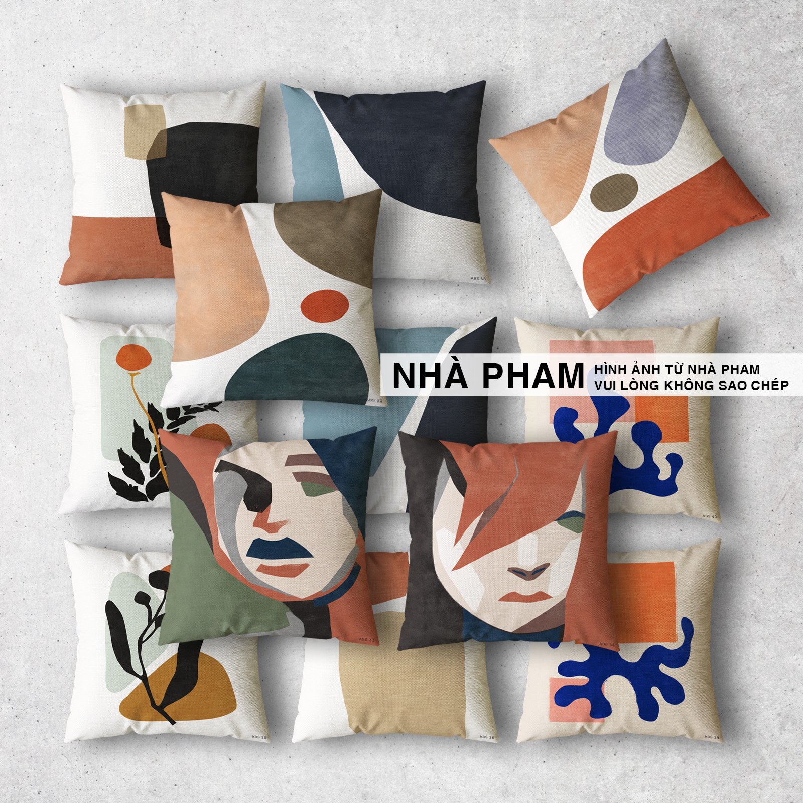 VỎ GỐI SOFA TRANG TRÍ ABSTRACT (No21-No40) (45x45cm)
