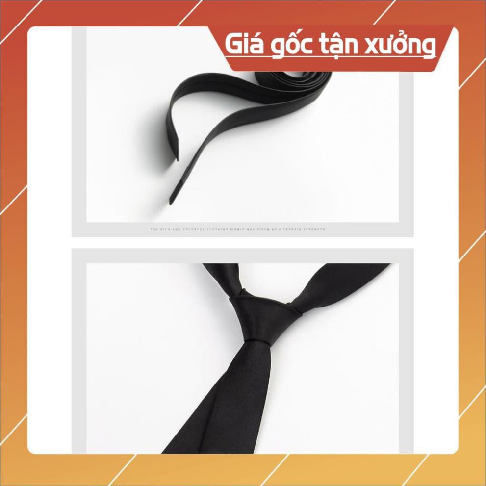 Cà Vạt Lụa Nam Bản Nhỏ Màu Đen