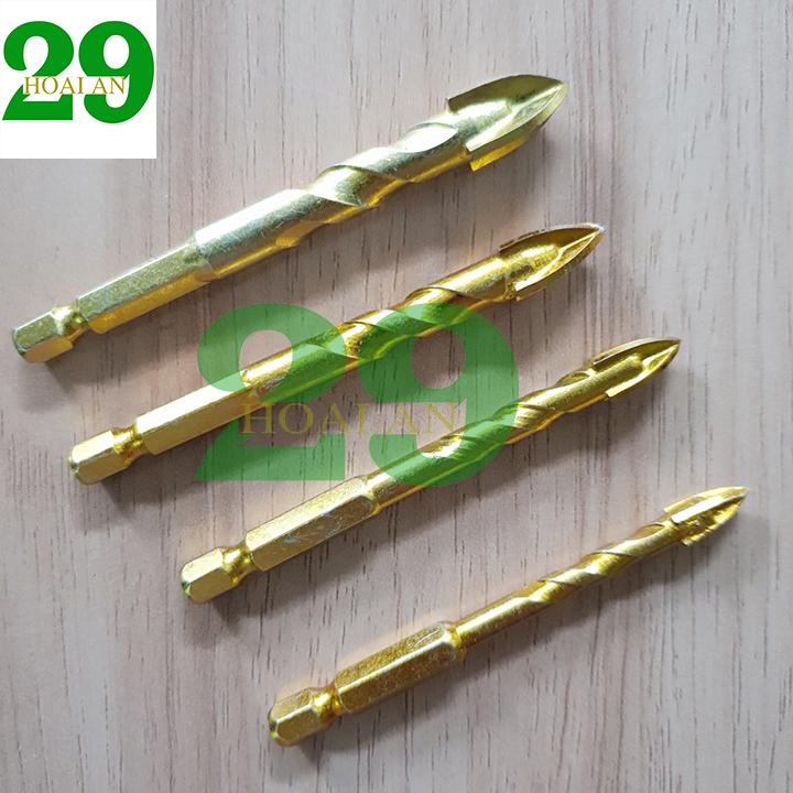 Bộ 4 mũi khoan đa năng 4 cạnh khoan kính, thủy tinh, gạch men 6-12mm Tặng Găng Tay Bảo Hộ