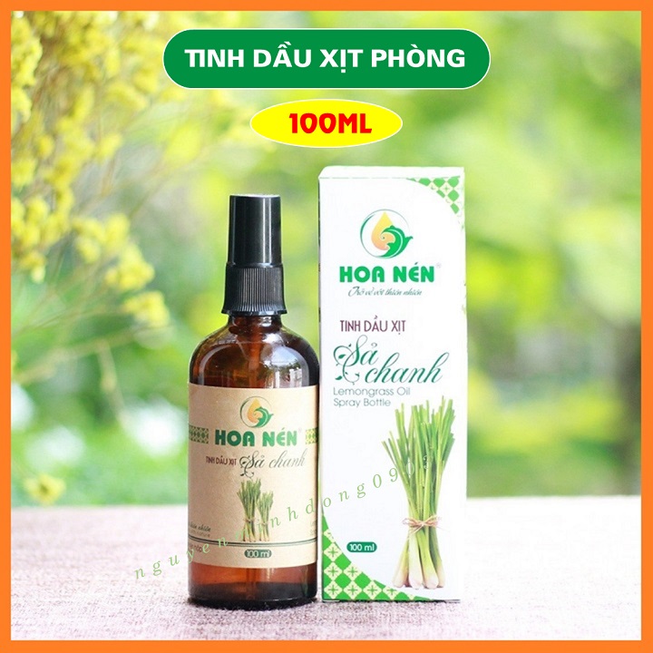 Tinh dầu sả chanh xịt phòng Hoa Nén 100ml - Tinh dầu sả đuỗi muỗi, khử mùi hôi, diệt khuẩn hiệu quả an toàn - Có kèm đầu xịt
