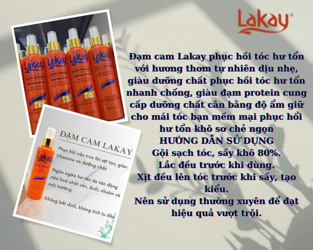 Xịt dưỡng tóc Đạm phục hồi tóc Lakay 150ml Hàng Chính Hãng
