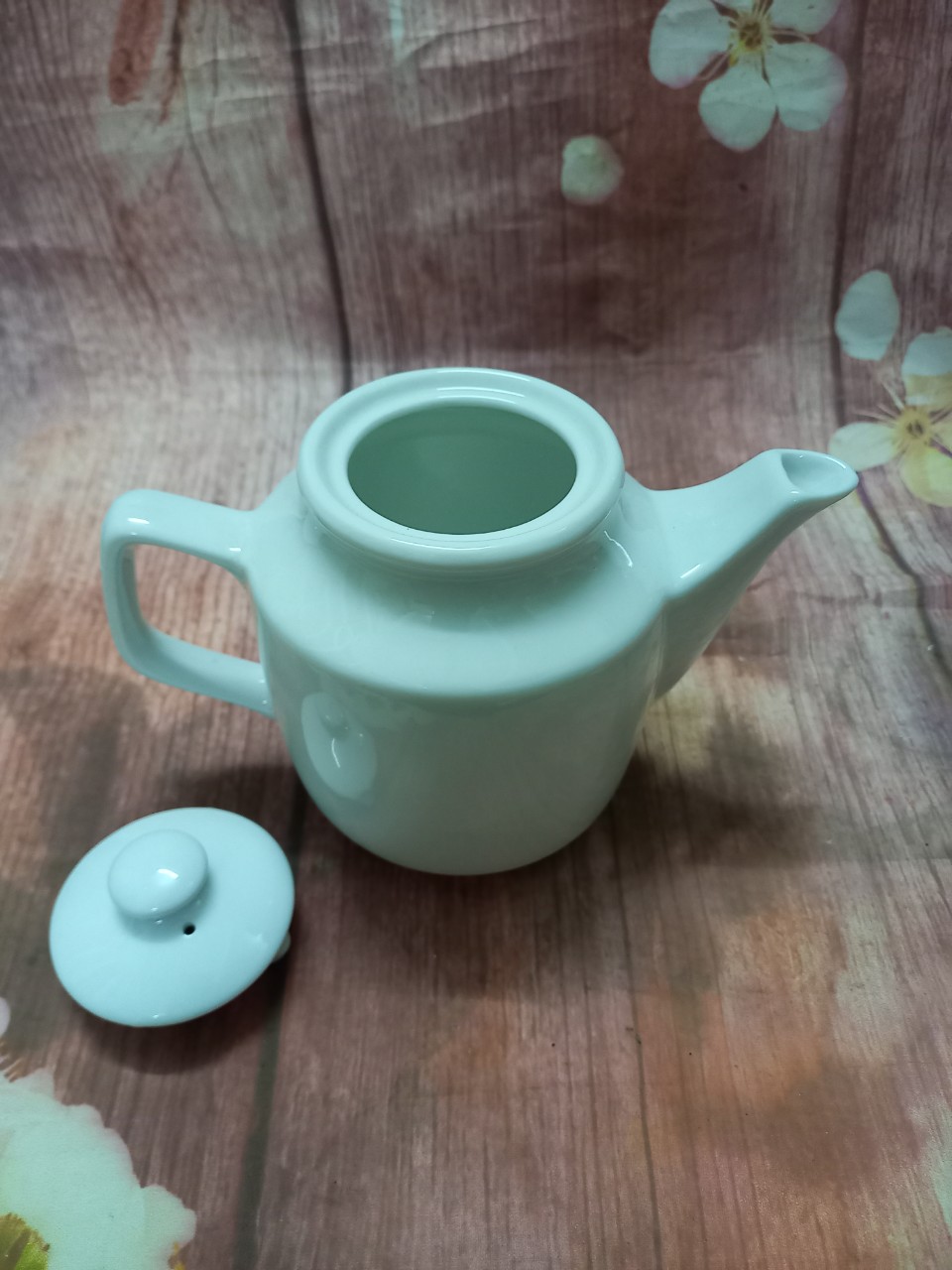Ấm trà dáng vuông cỡ lớn 700 ml gốm sứ Bát Tràng