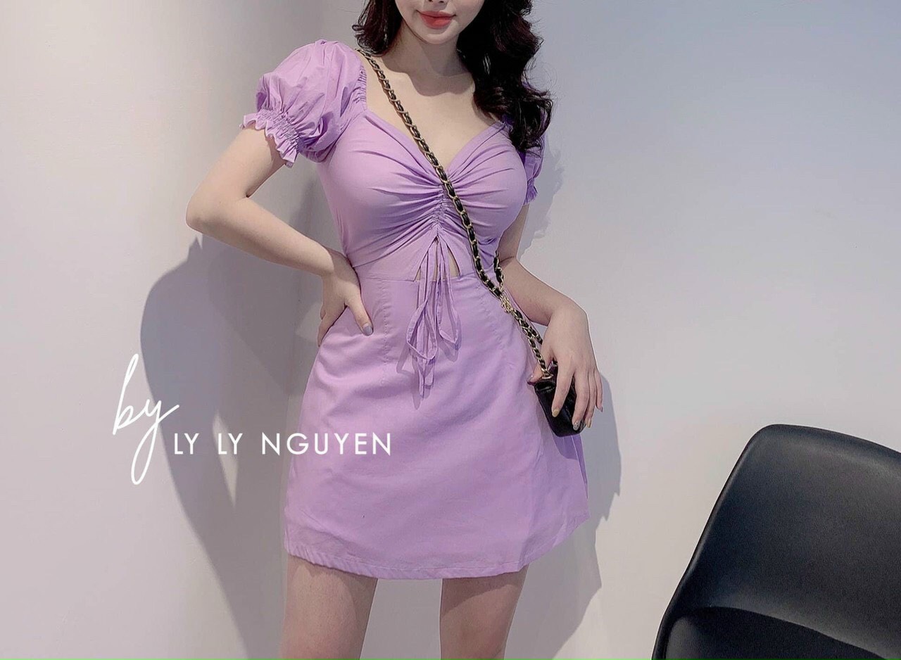 Đầm voan rút ngực hở eo đáng yêu TTSA0903