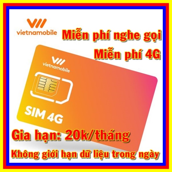 [HCM]sim 4G Vietnamobile Miễn phí DATA không giới hạn + Nghe Gọi Và Nhắn Tin Nội Mạng Miễn Phí - Phí duy trì 20k/tháng