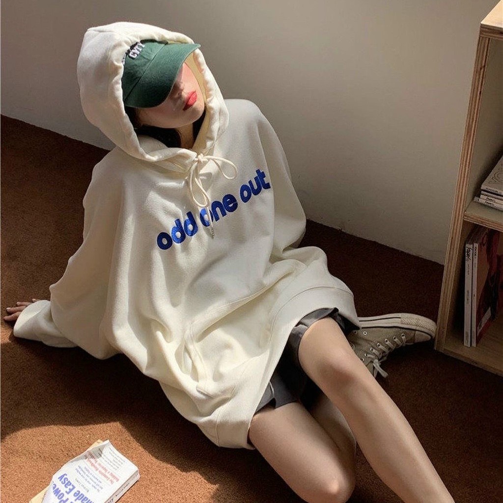 Áo HOODIE TRẮNG basic odd from thụng tay to