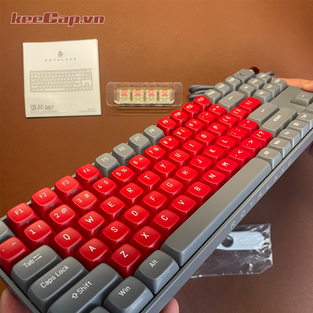 [KEECAP] Royal AXA r87 dark night Red Rose (3 mode - 87 keys-hotswap)