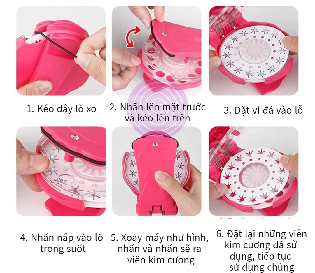 Máy Bấm Tóc Đính Đá Lấp Lánh