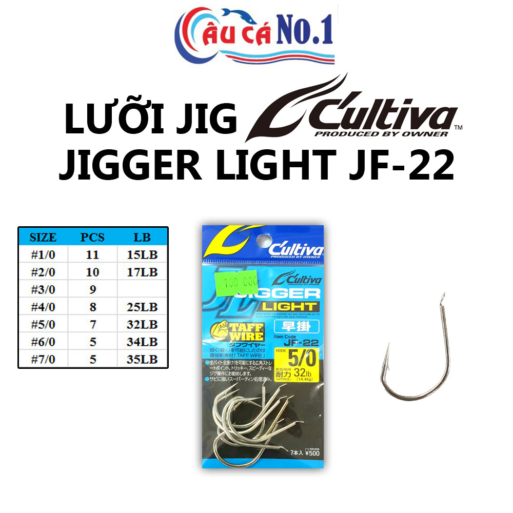 Lưỡi jig câu cá c'ultiva jigger light jf-22