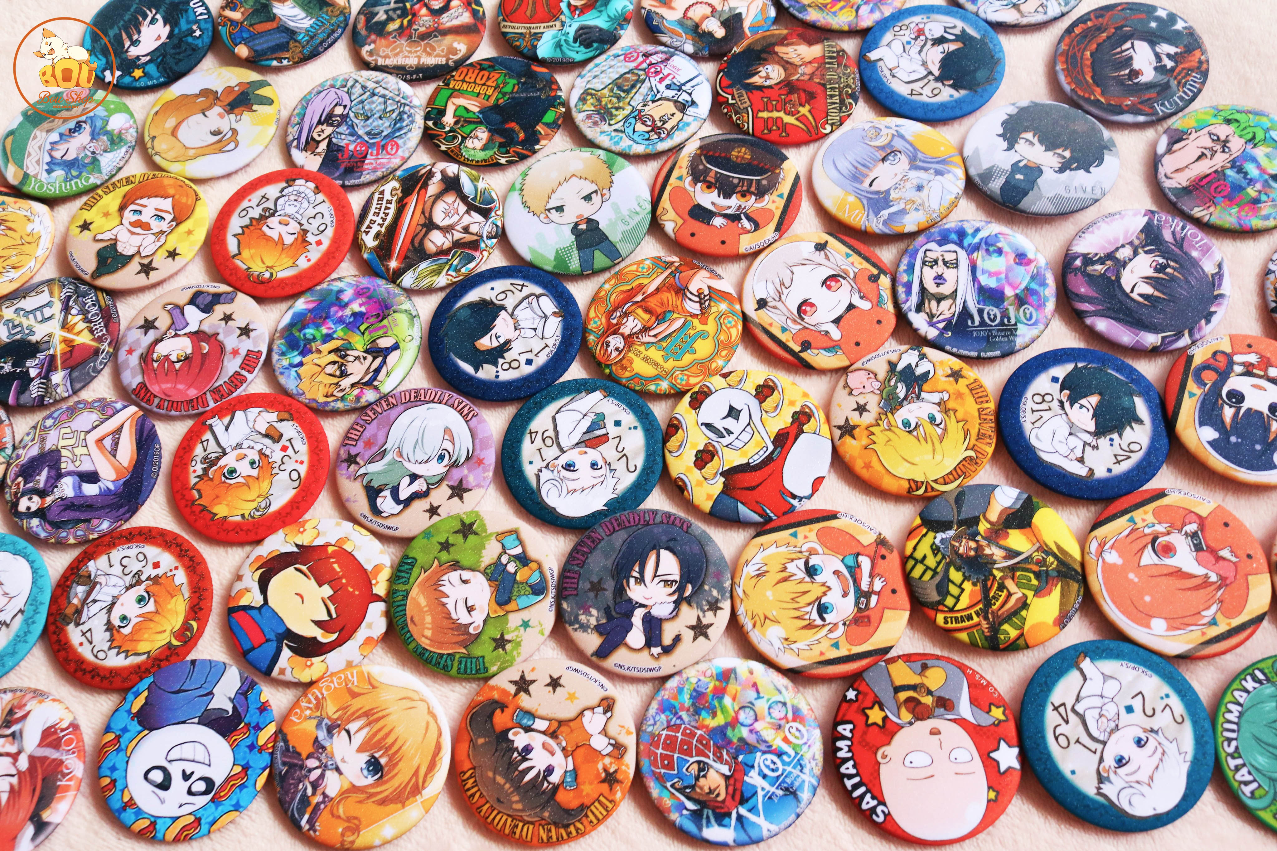 [HCM]Huy hiệu lấp lánh - Anime Pin theo yêu cầu