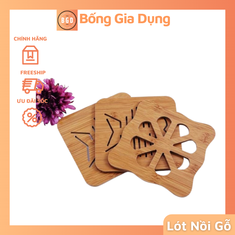 Combo 2 miếng lót nồi cách nhiệt gỗ ép hình ngộ nghĩnh