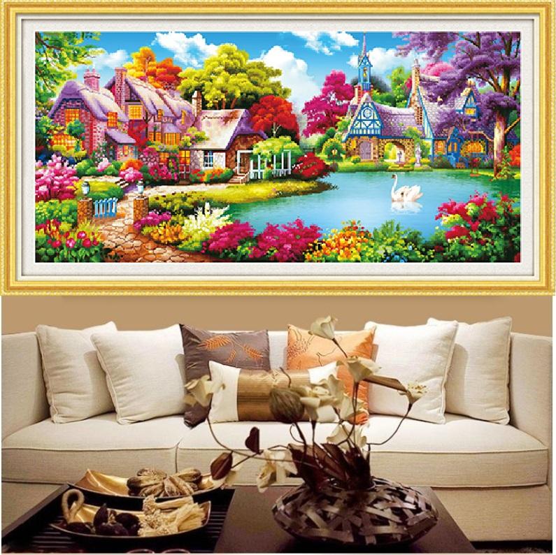 Tranh đính đá mẫu mới Gia Đình Hạnh Phúc-KT: 150x75
