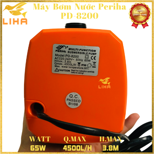 Máy Bơm Nước Periha PD-8200 (65W-4500L/H-3.8M) - Bơm Bể Cá Periha PD8200