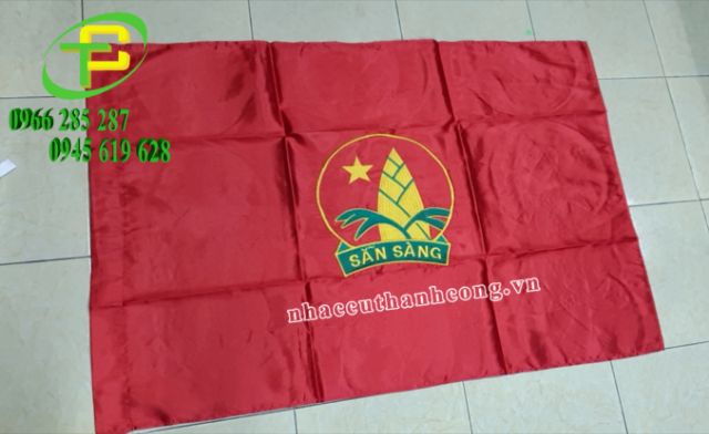 Cờ ĐỘI Thêu, cờ măng non thêu logo mới